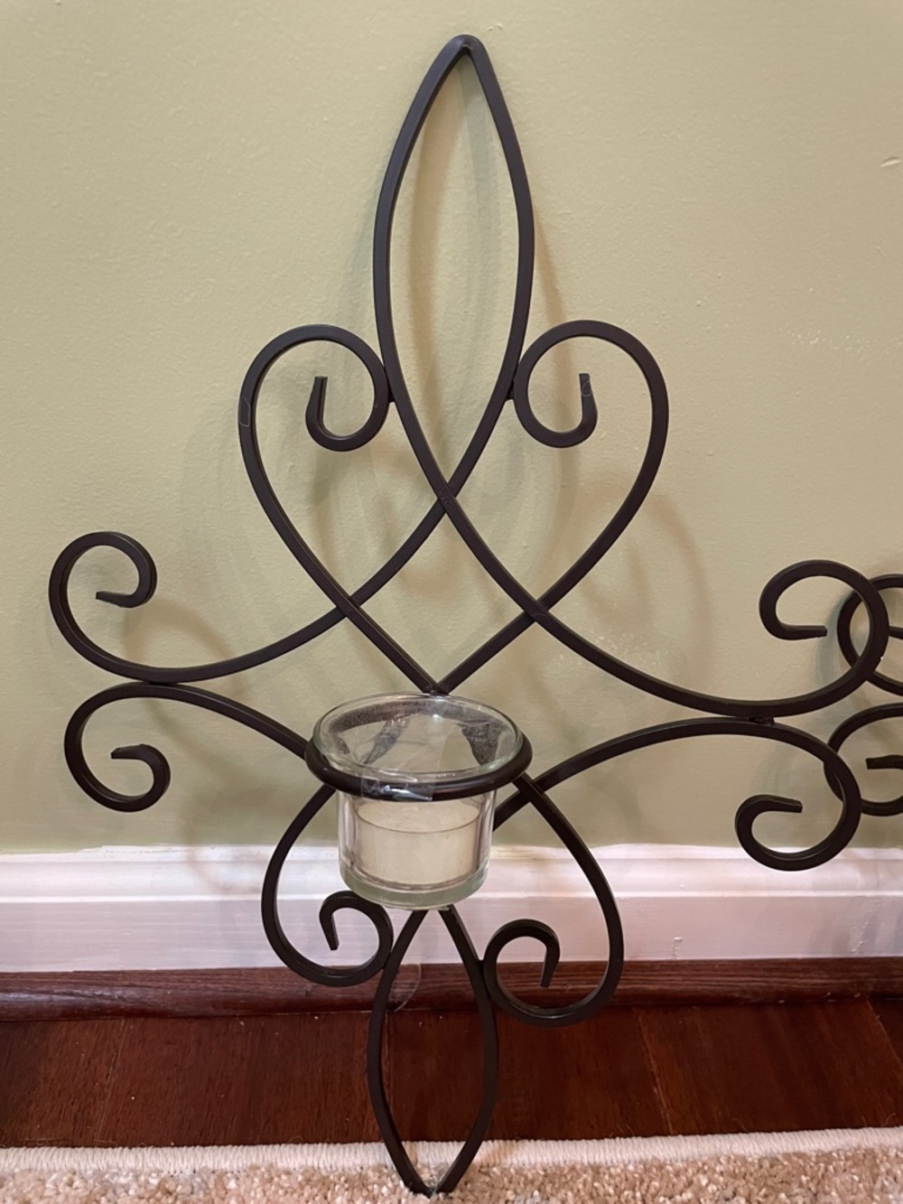 Black Scroll Wall Candle Holder